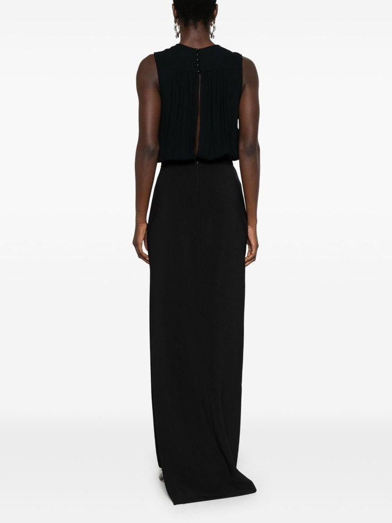 lace-up crepe maxi dress 4