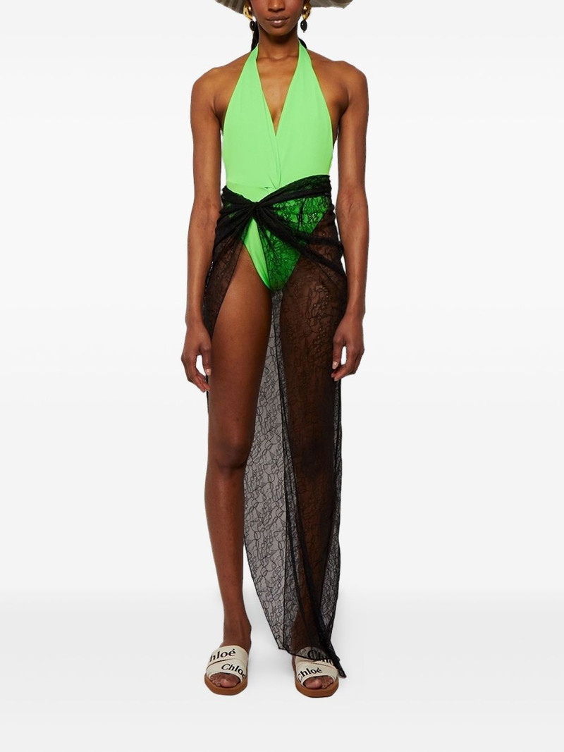 LaQuan Smith lace wrap cover-up outlook