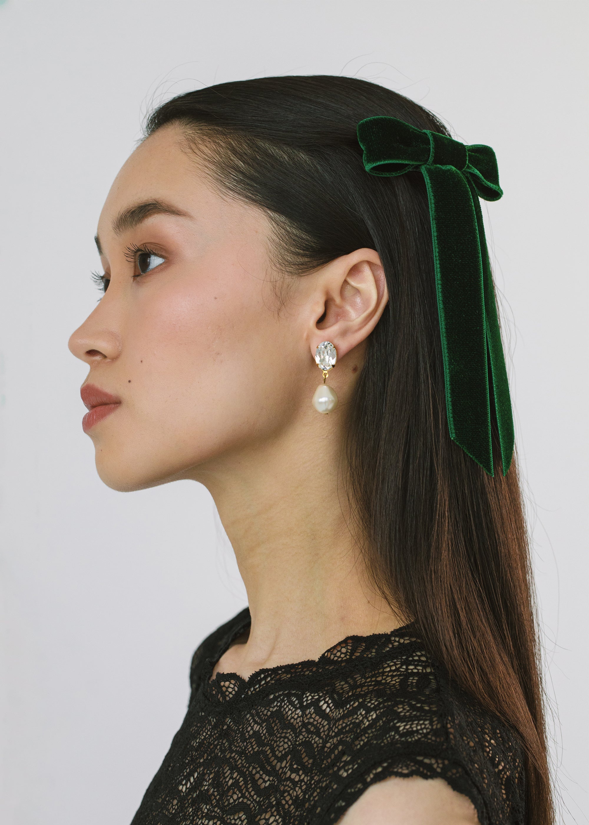 Velvet Bow Barrette - 3