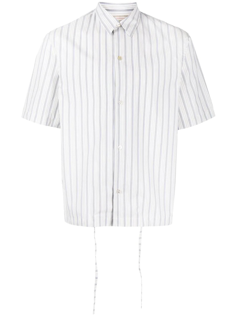 stripe-print drawstring shirt - 1