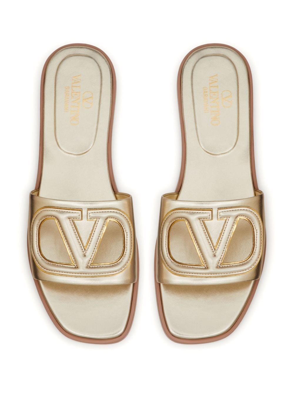 VLogo Signature metallic-effect slides - 4