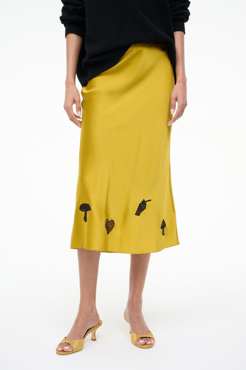 STAUD STAUD KIN SILK SKIRT TURMERIC outlook