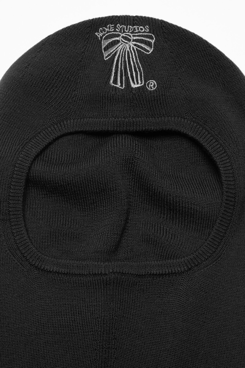 Acne Studios Wool logo balaclava - Black outlook
