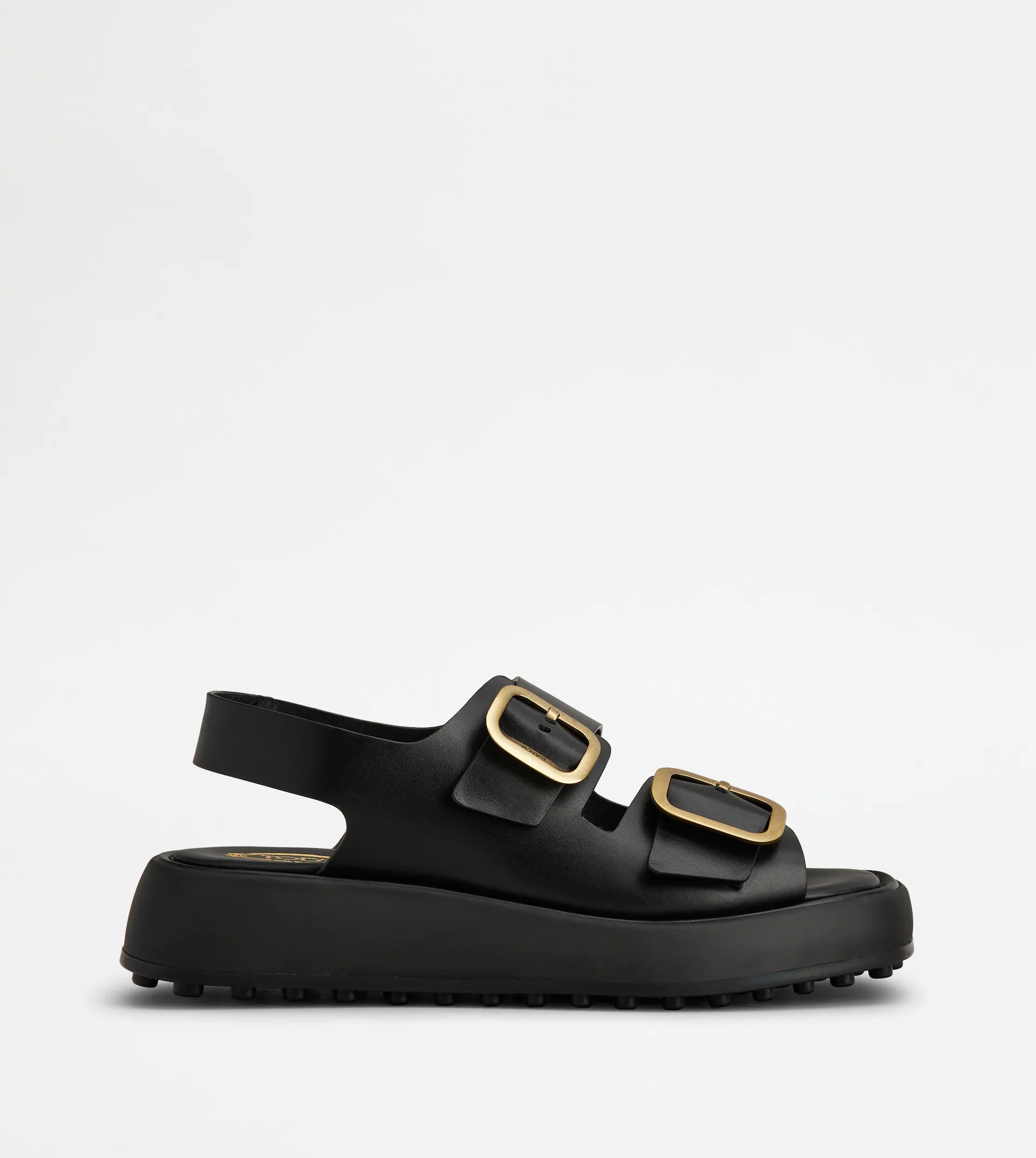 SANDALS IN LEATHER - BLACK - 1