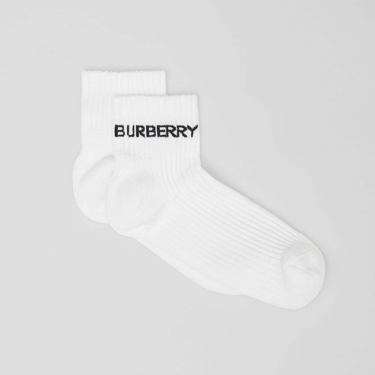 Logo Intarsia Cotton Blend Ankle Socks - 3