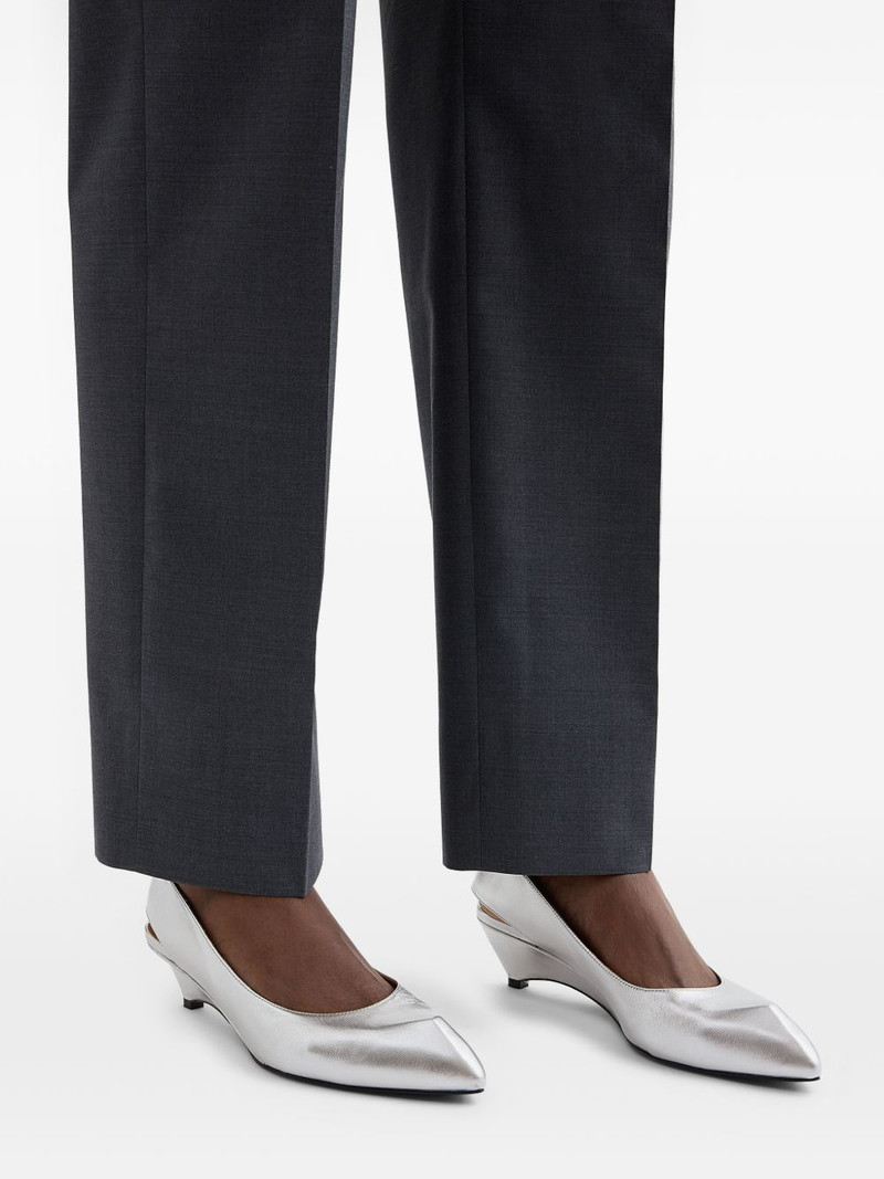 laminated leather slingback pumps 4