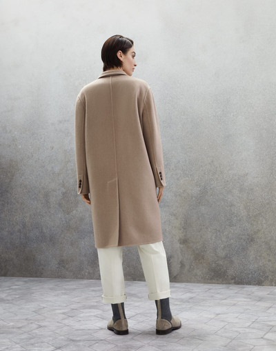 Brunello Cucinelli Hand-crafted coat in cashmere beaver double cloth with monili outlook