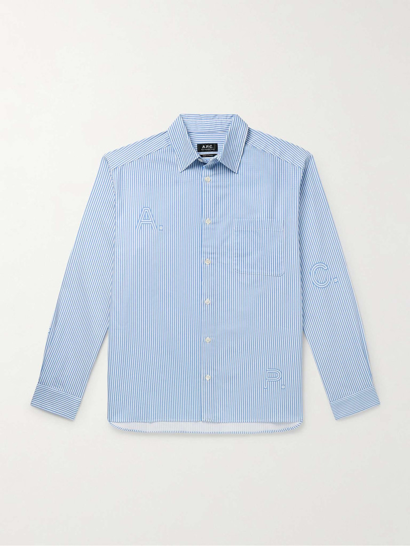 Logo-Print Striped Cotton Shirt - 1
