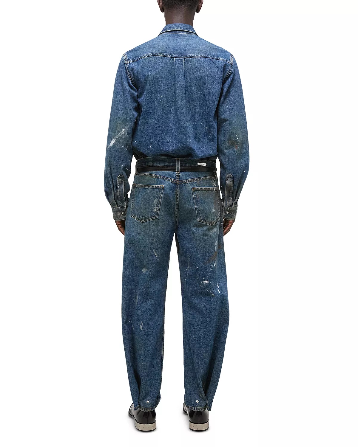 Cropped Wide Leg Jeans in Mid Indigo Painter - 5