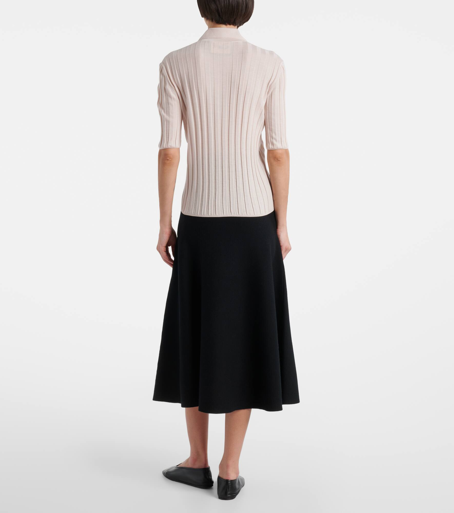 Ribbed-knit wool polo shirt - 3