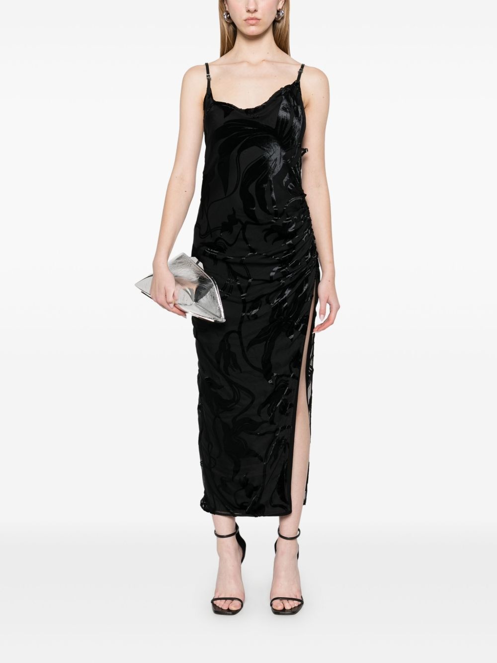 flocked midi dress - 2
