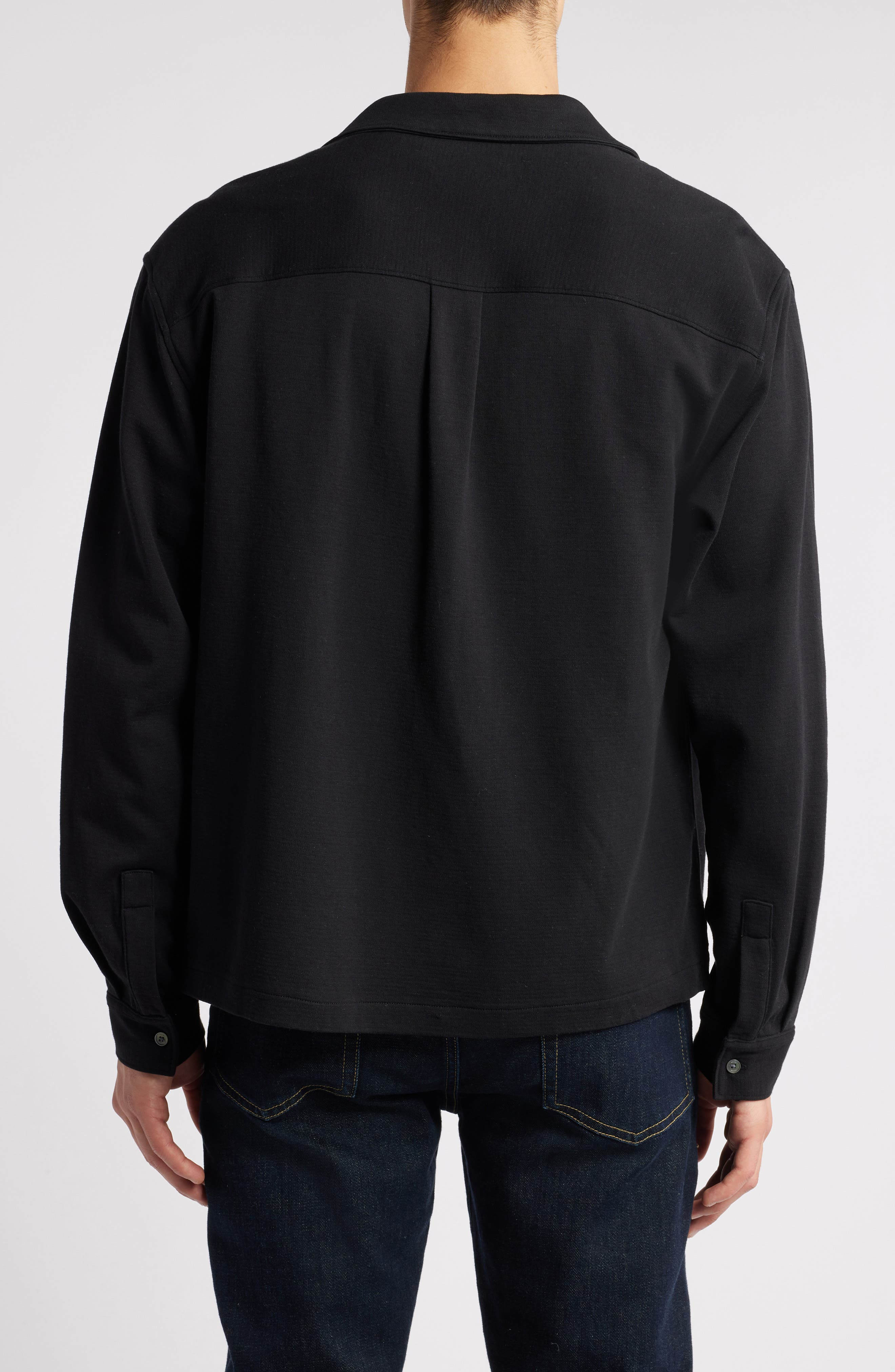 FRAME Long Sleeve Duo Fold Relaxed Shirt in Black at Nordstrom - 2