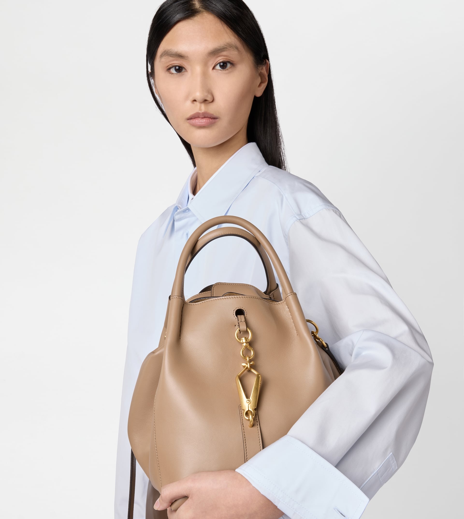 SATCHEL IN LEATHER SMALL - BEIGE - 8