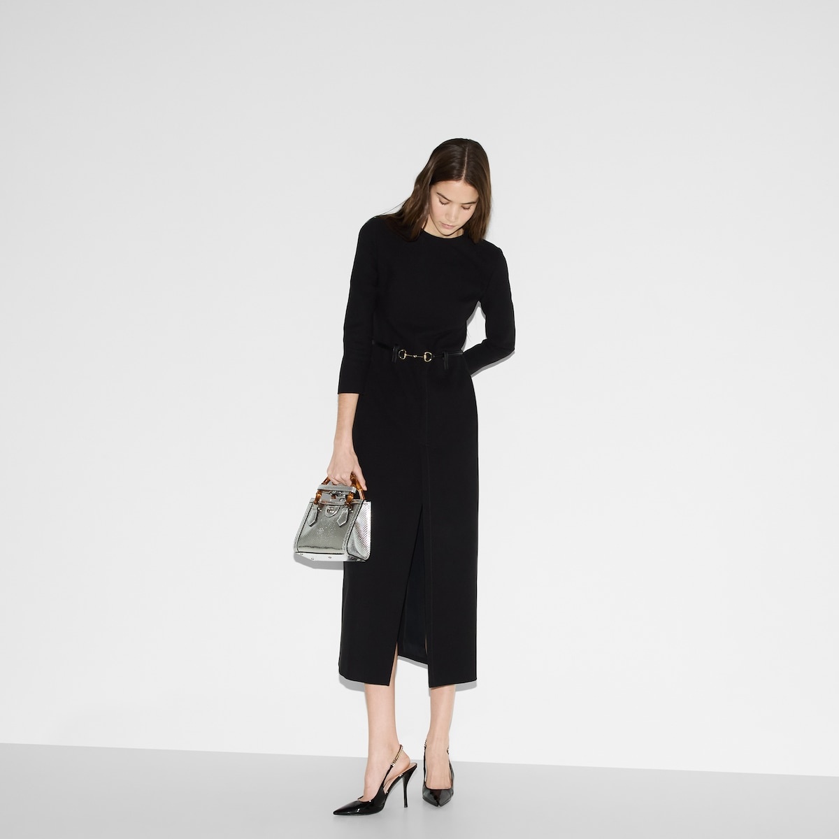 Cotton crêpe dress with Horsebit - 2