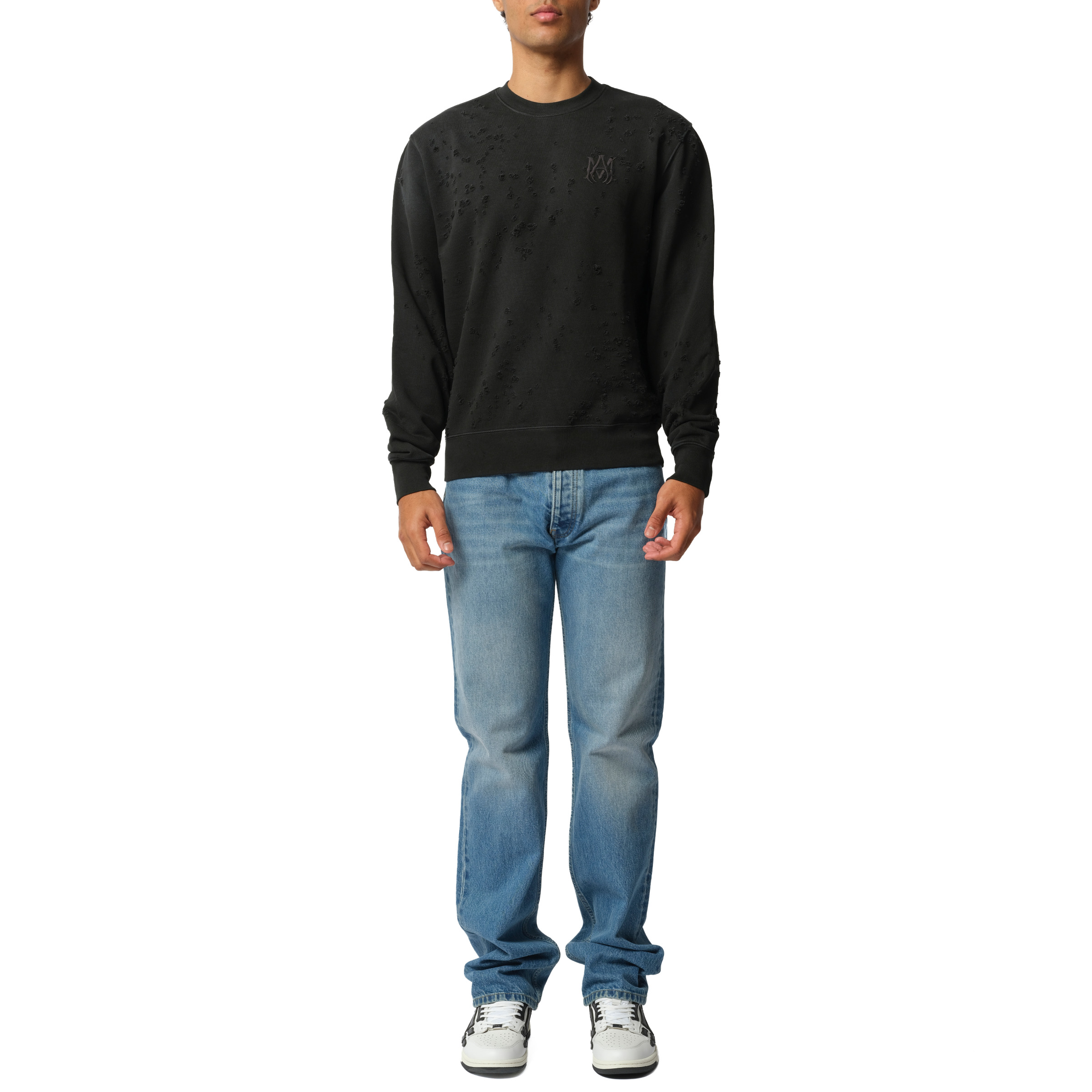 MA Shotgun Embroidered Sweatshirt in Black - 4