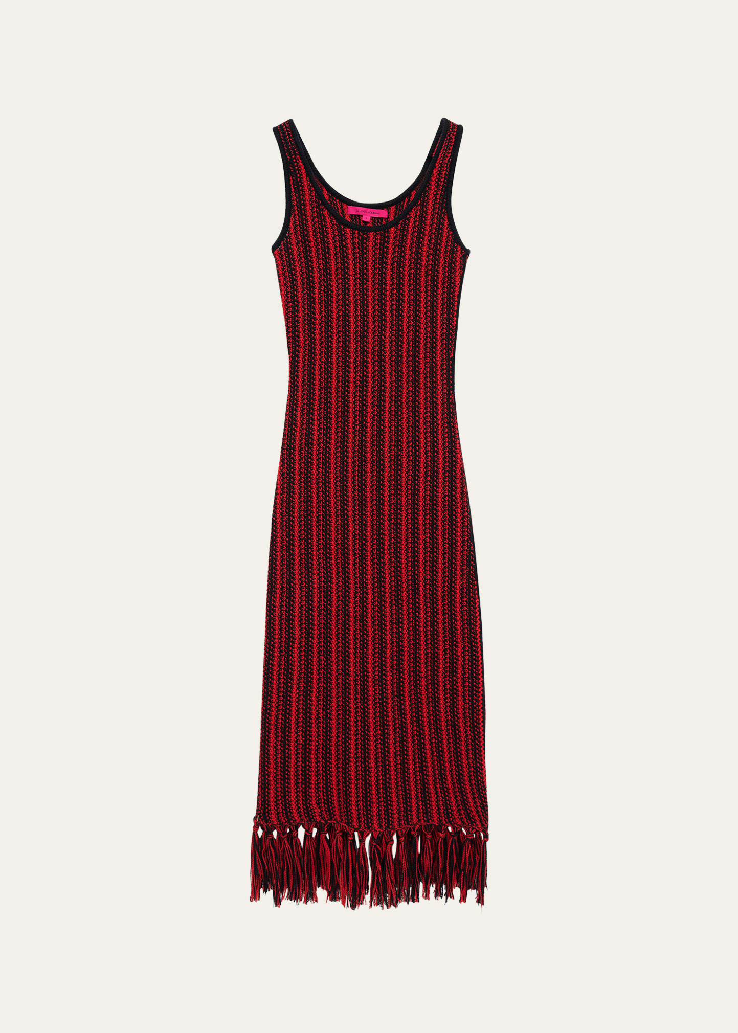 Striped Fringe Sleeveless Maxi Dress - 1