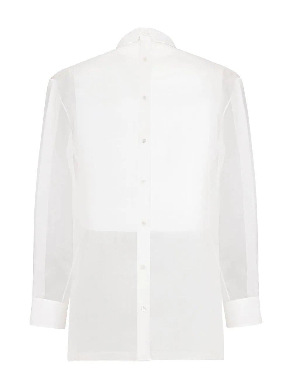 bib-collar cotton shirt - 2