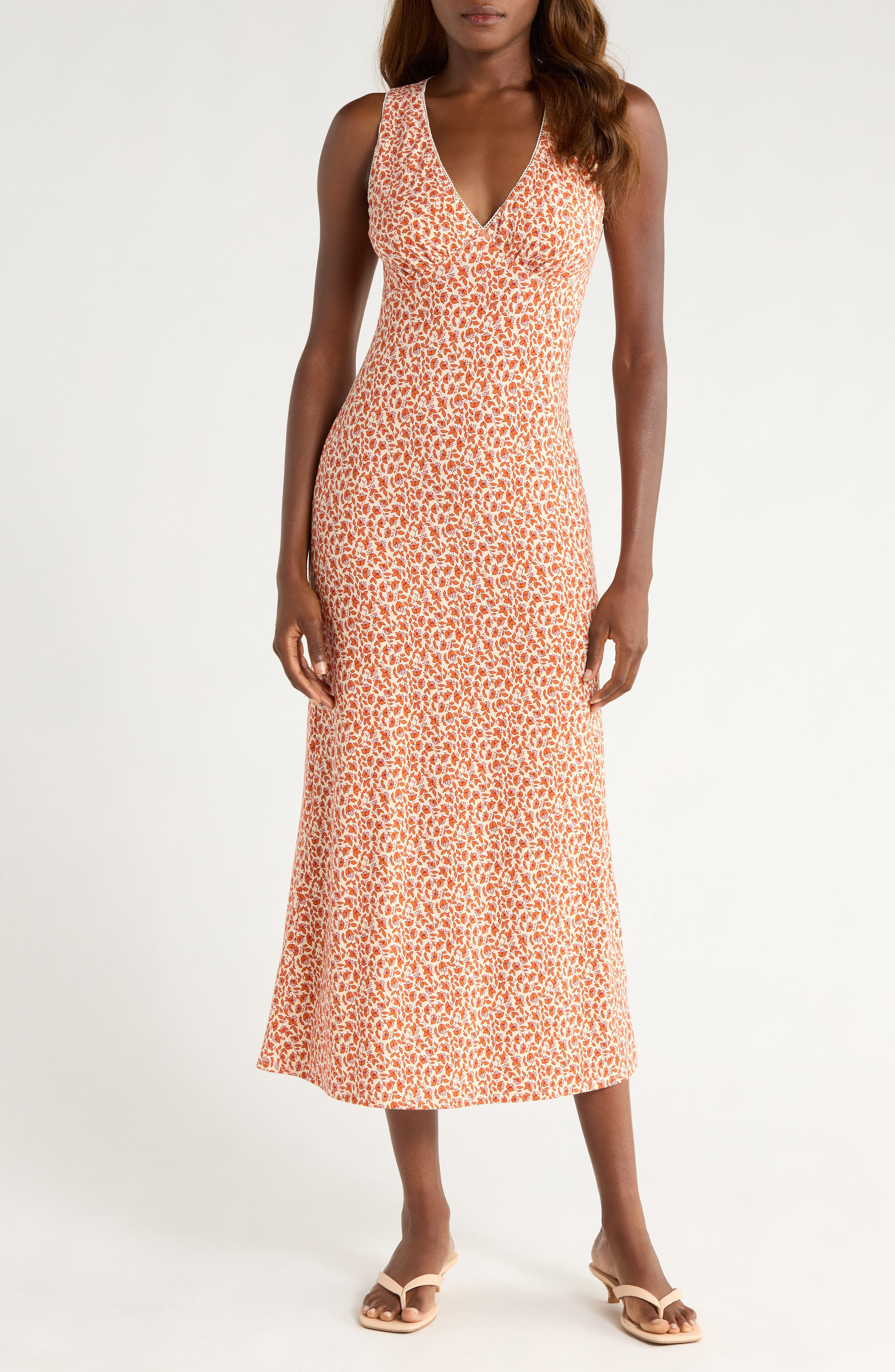 Reformation Brayden Floral Print Sleeveless Maxi Dress in Mulberry at Nordstrom - 1