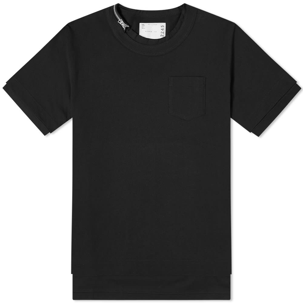 Sacai Zip Neck Tee - 1