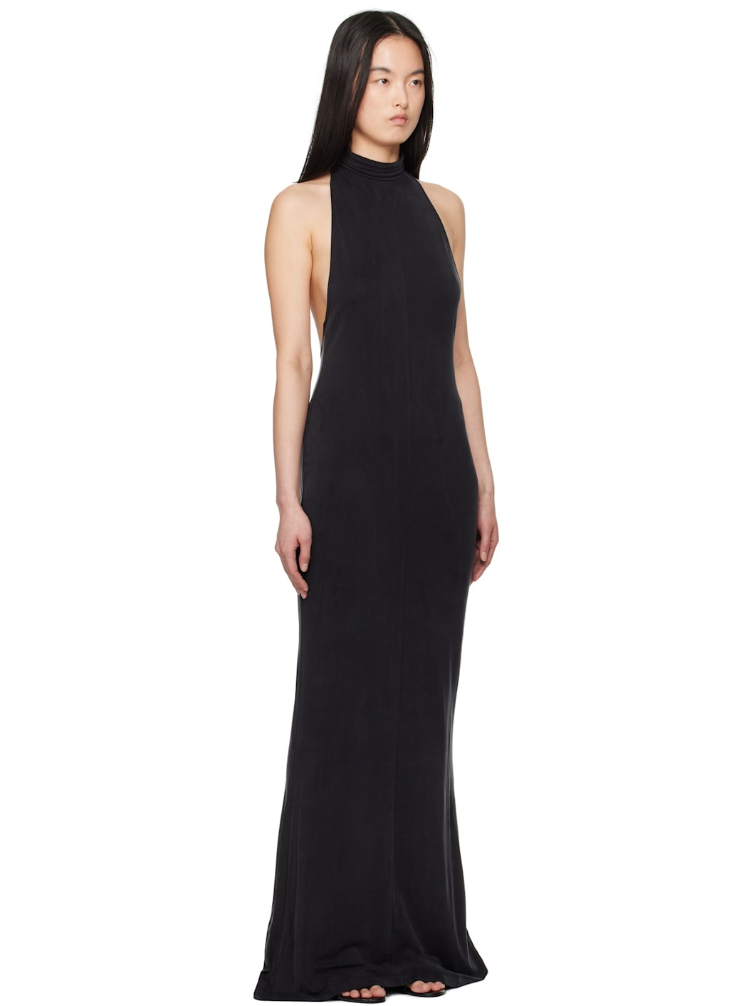 Black Mock Neck Maxi Dress - 2