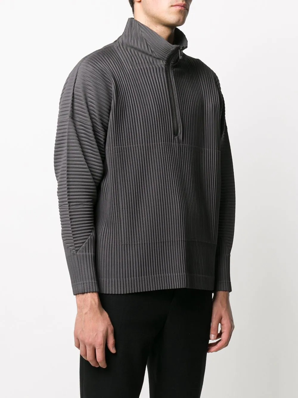 ribbed high collar jumper - 3