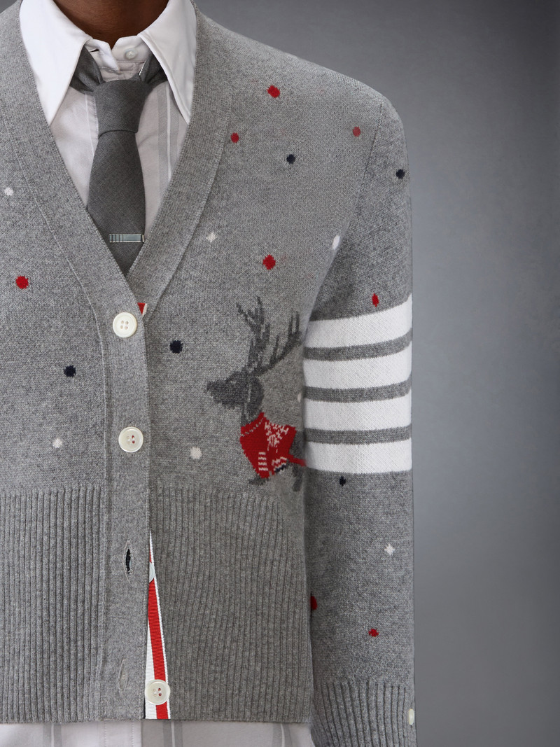 CASHMERE REINDEER HECTOR INTARSIA JACQUARD CARDIGAN 6