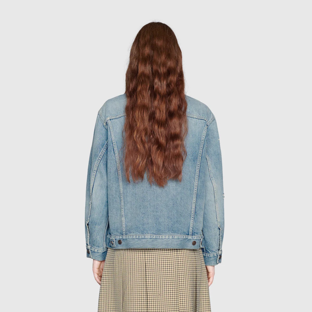 Gucci cat organic denim jacket - 4