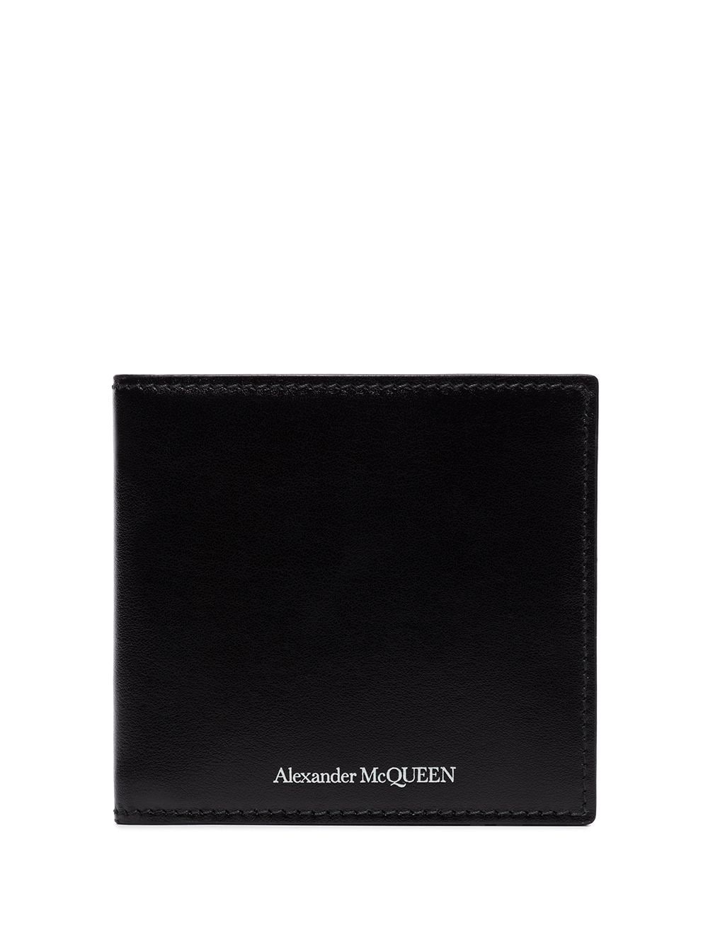 black billfold leather wallet - 1