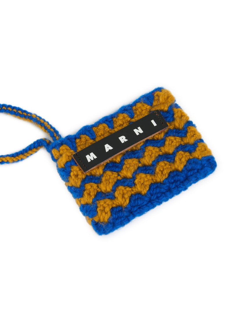 BROWN CROCHET MARNI MARKET MINI ROSAL POUCH 3