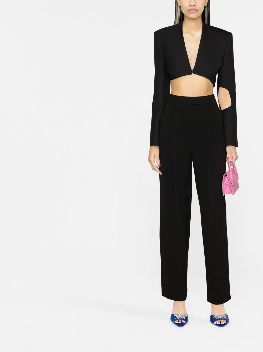 high-waist straight trousers - 2