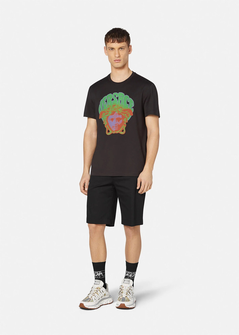 VERSACE La Greca Gabardine Shorts outlook