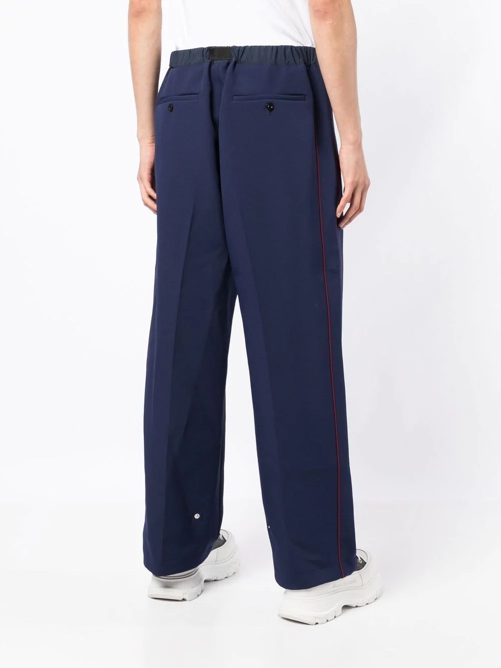 clip-belt wide-leg trousers - 4