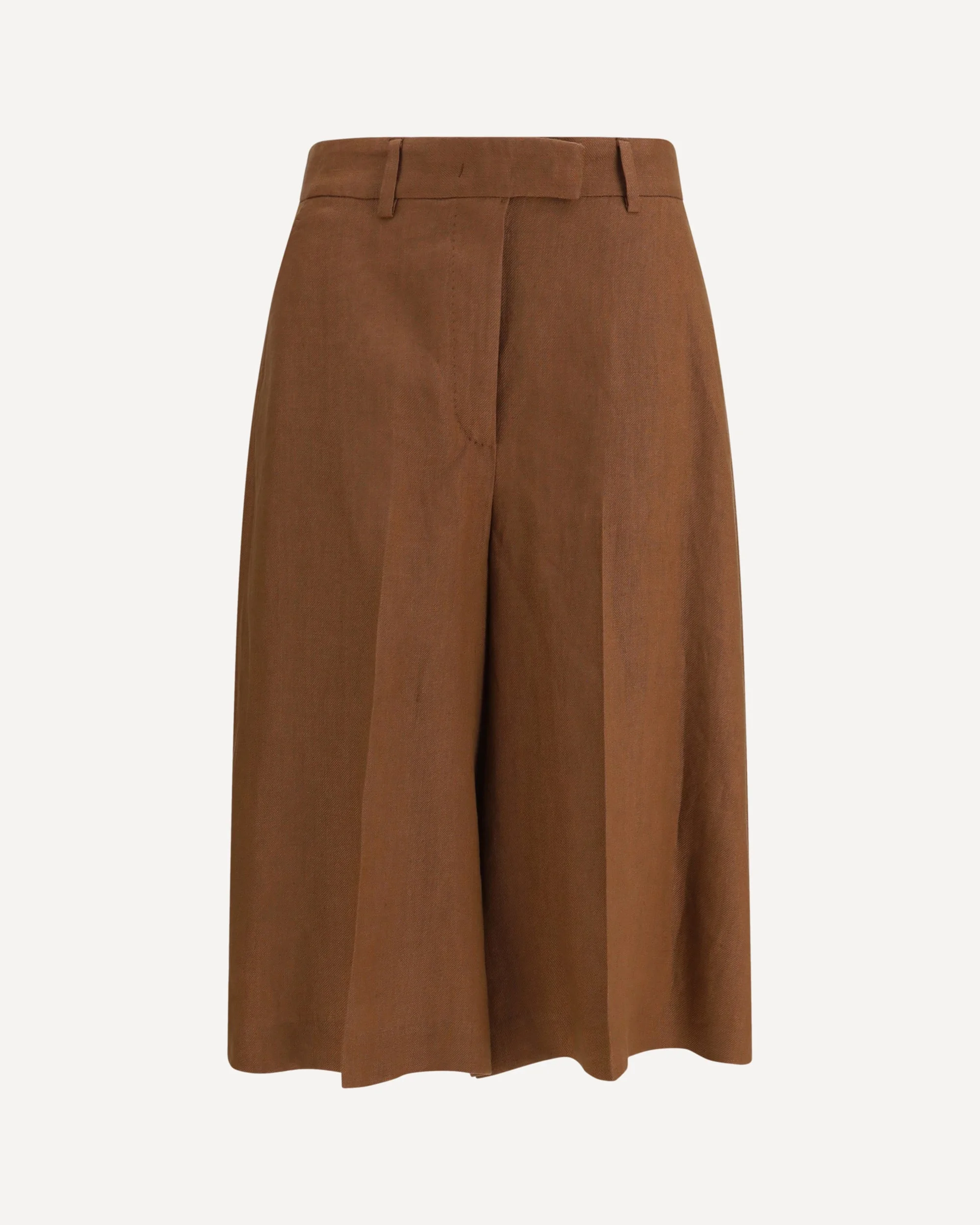 Straight-Leg Bermuda Shorts in twill with pleats - 1