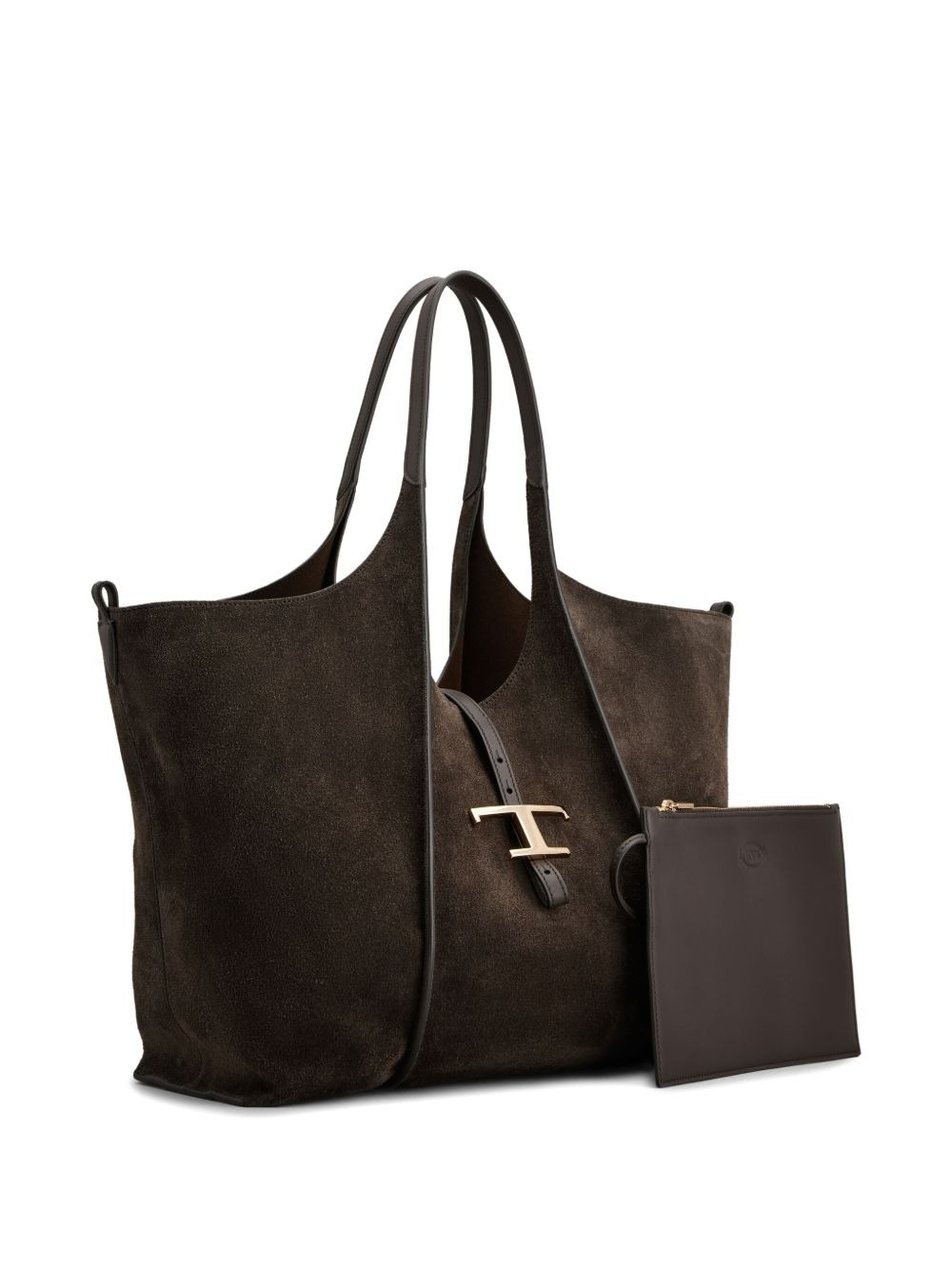 medium T-Bar suede shoulder bag - 2