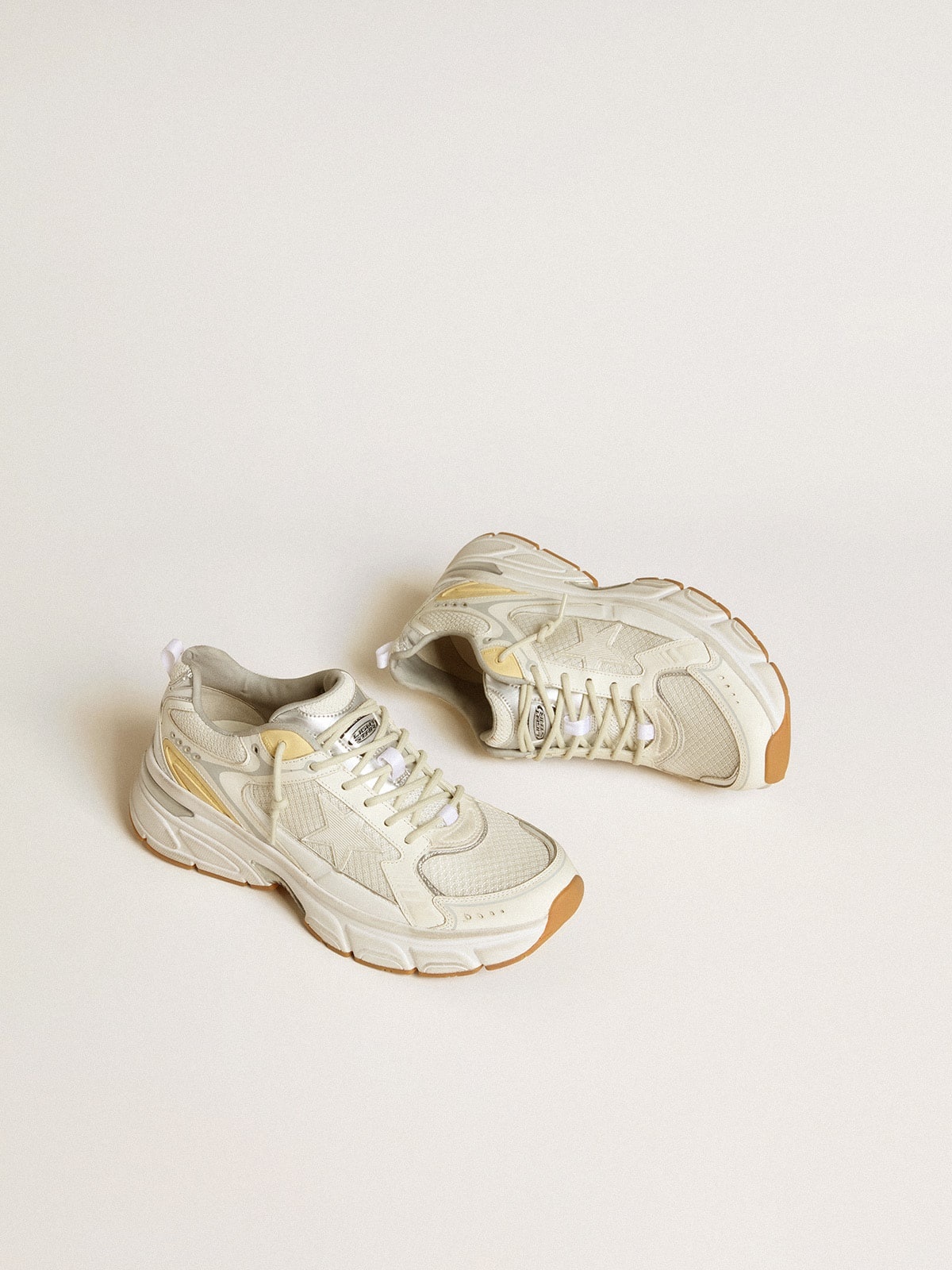 Men’s Lightstar in white leather and mesh with worn-white star - 2