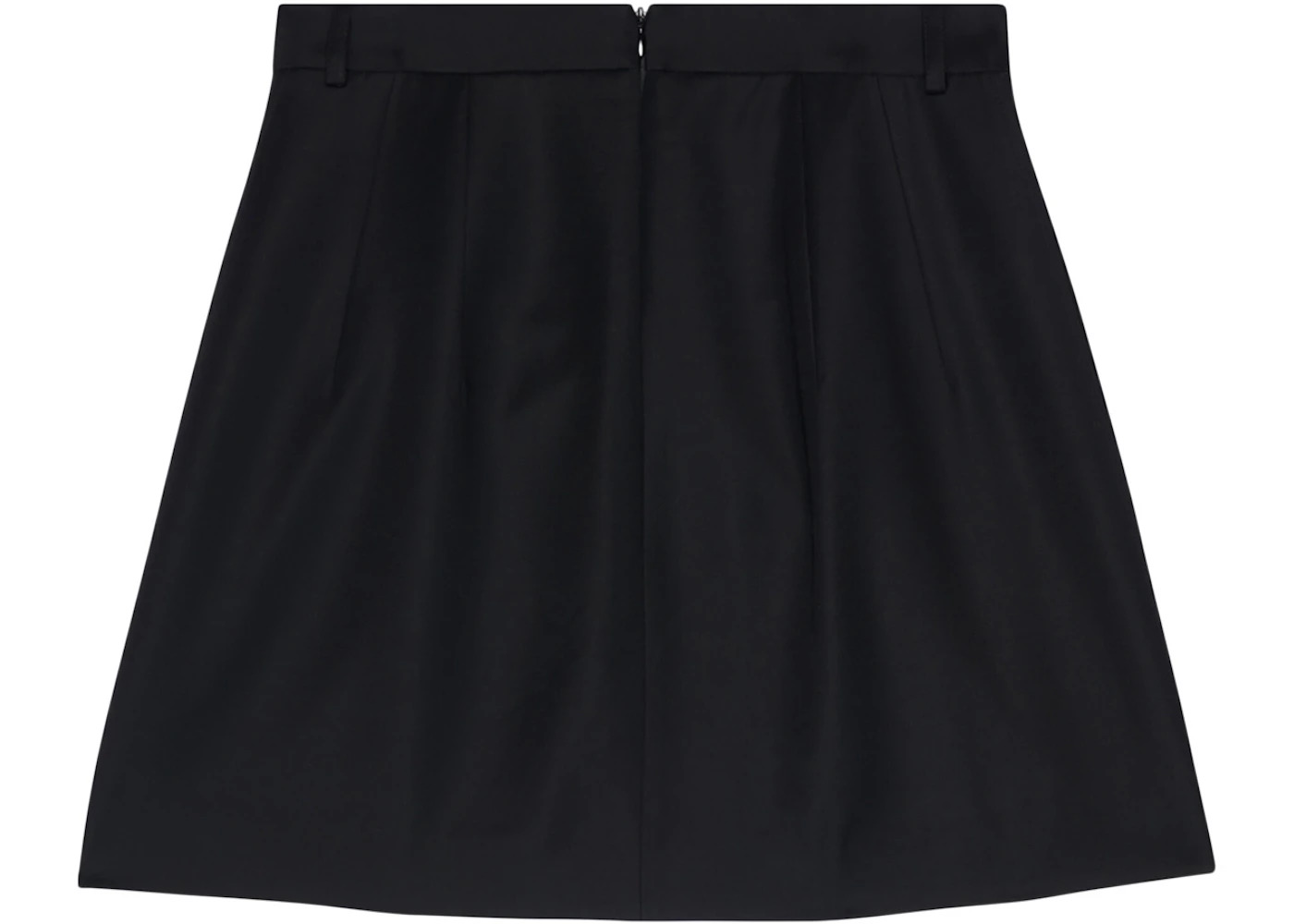 Balenciaga Women's Virgin Wool Twill Large Fit Mini Skirt Black - 2