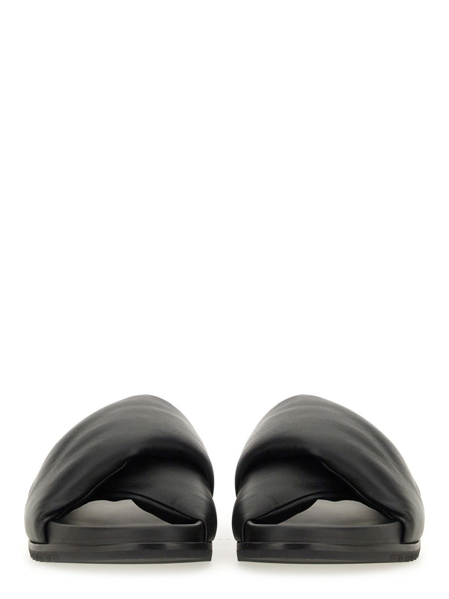 Rick Owens Men Leather Slide Sandal - 5