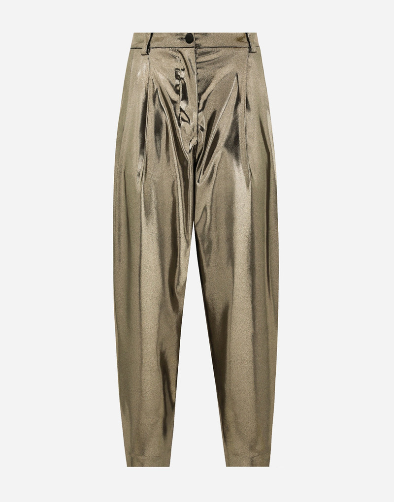 Foiled stretch satin pants 1