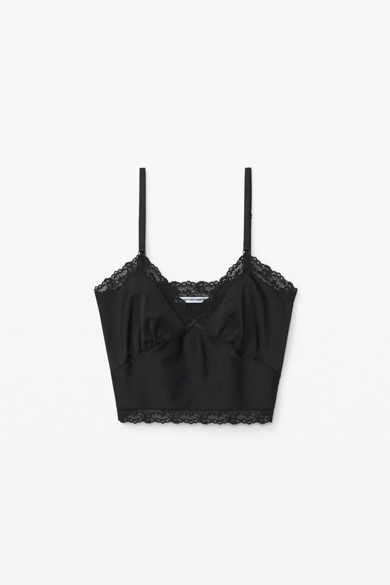 crop lace cami in active stretch lycra 1