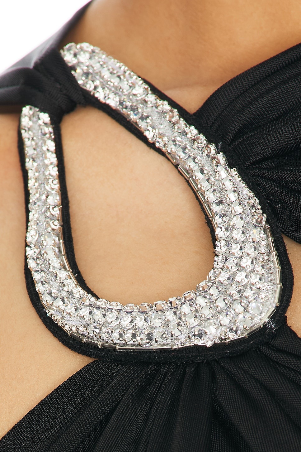 Crystal Buckle Asymmetric Cut Bodysuit - 7