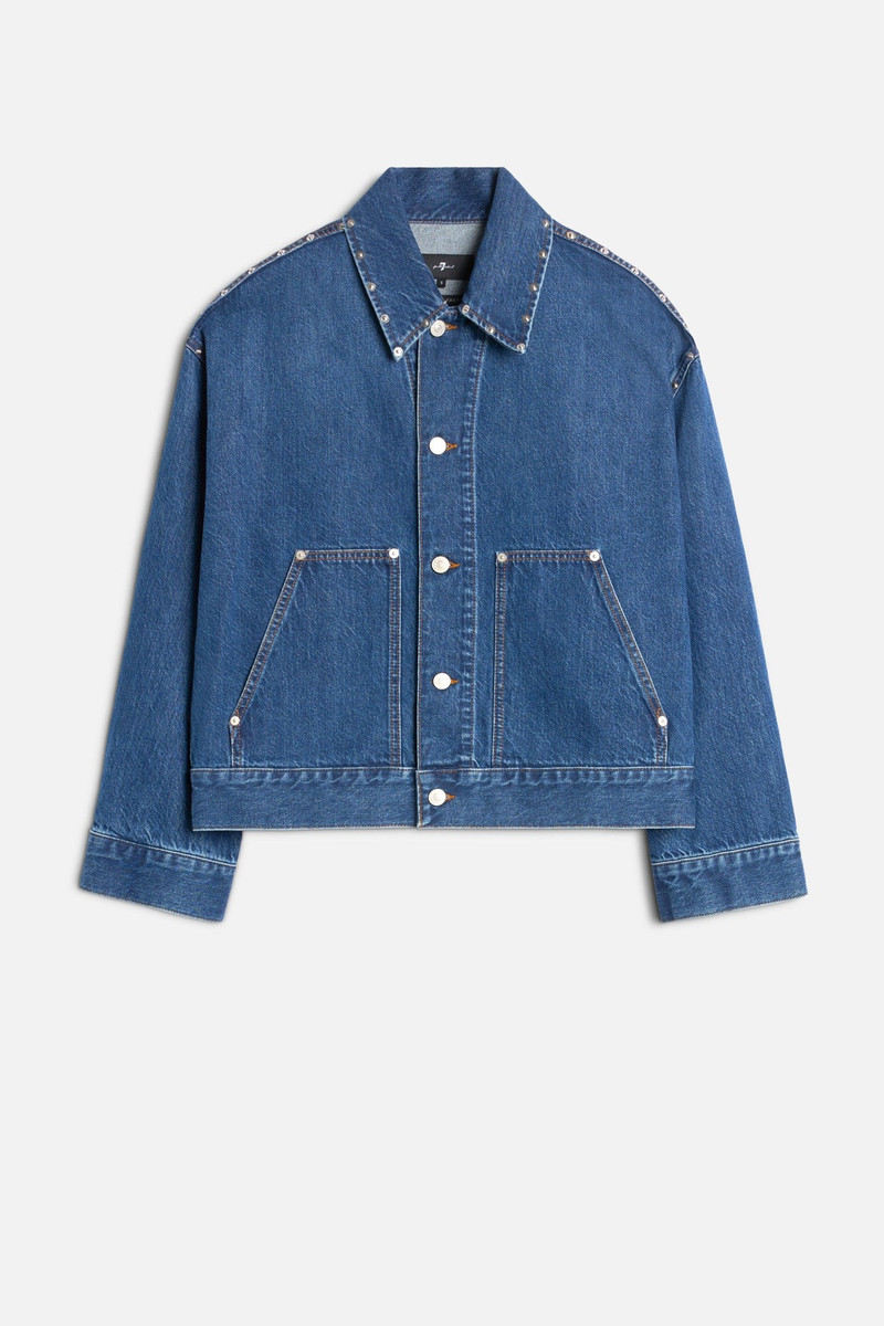 MANKIND Cropped Carpenter Jacket in Le Blue 1