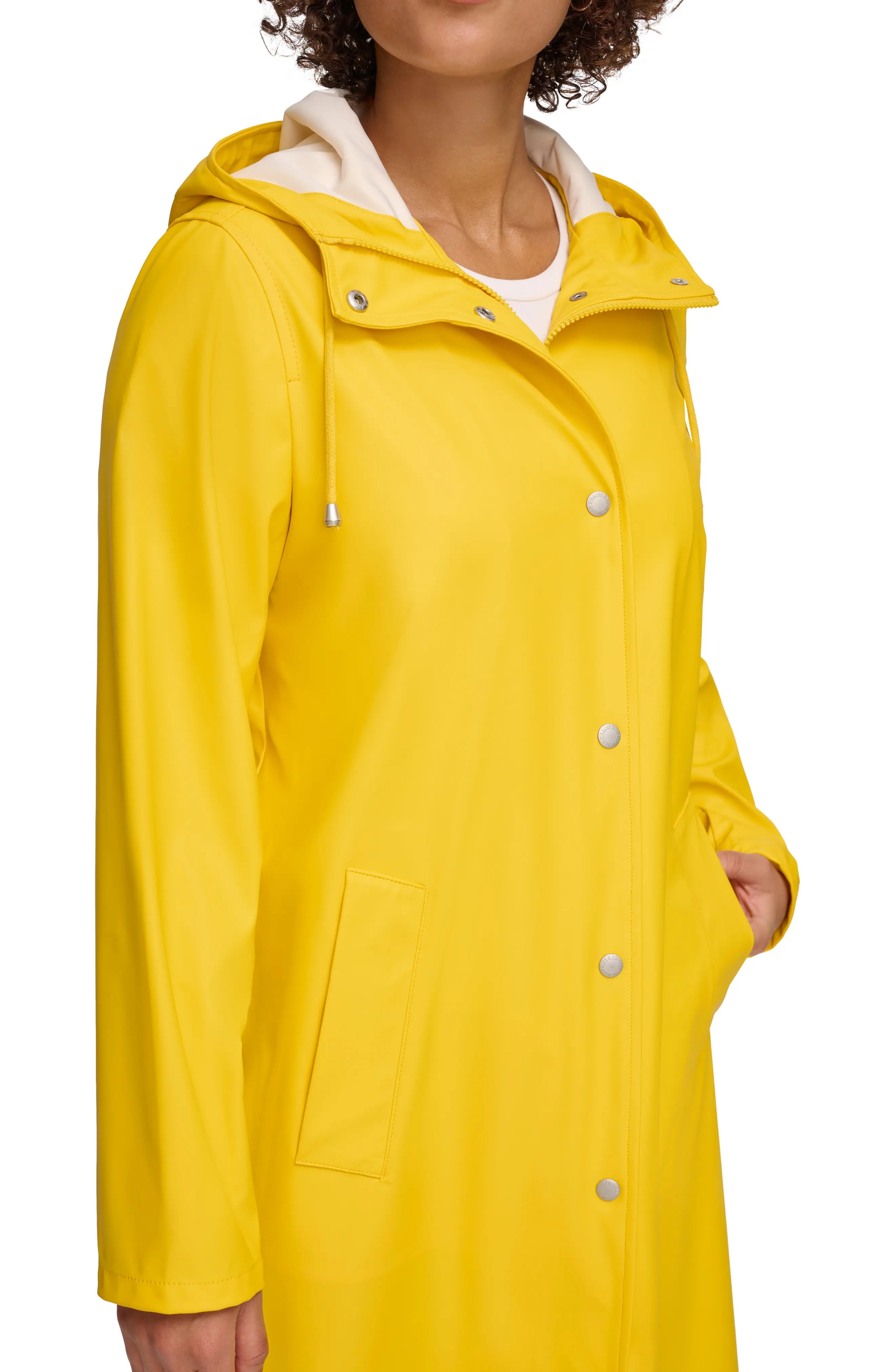 Water Resistant Hooded Long Rain Jacket - 4