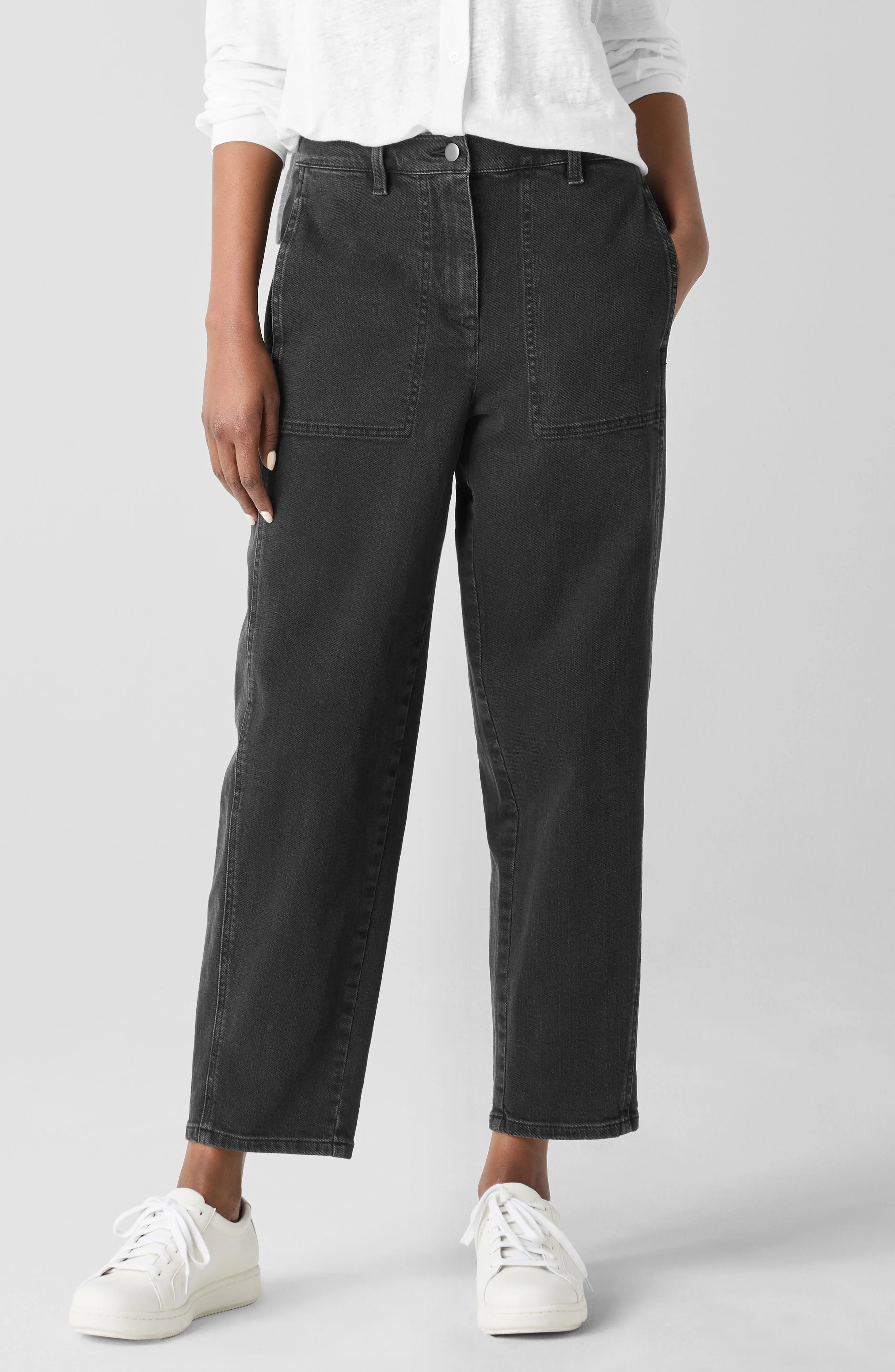 Eileen Fisher Ankle Lantern Jeans in Black at Nordstrom - 1