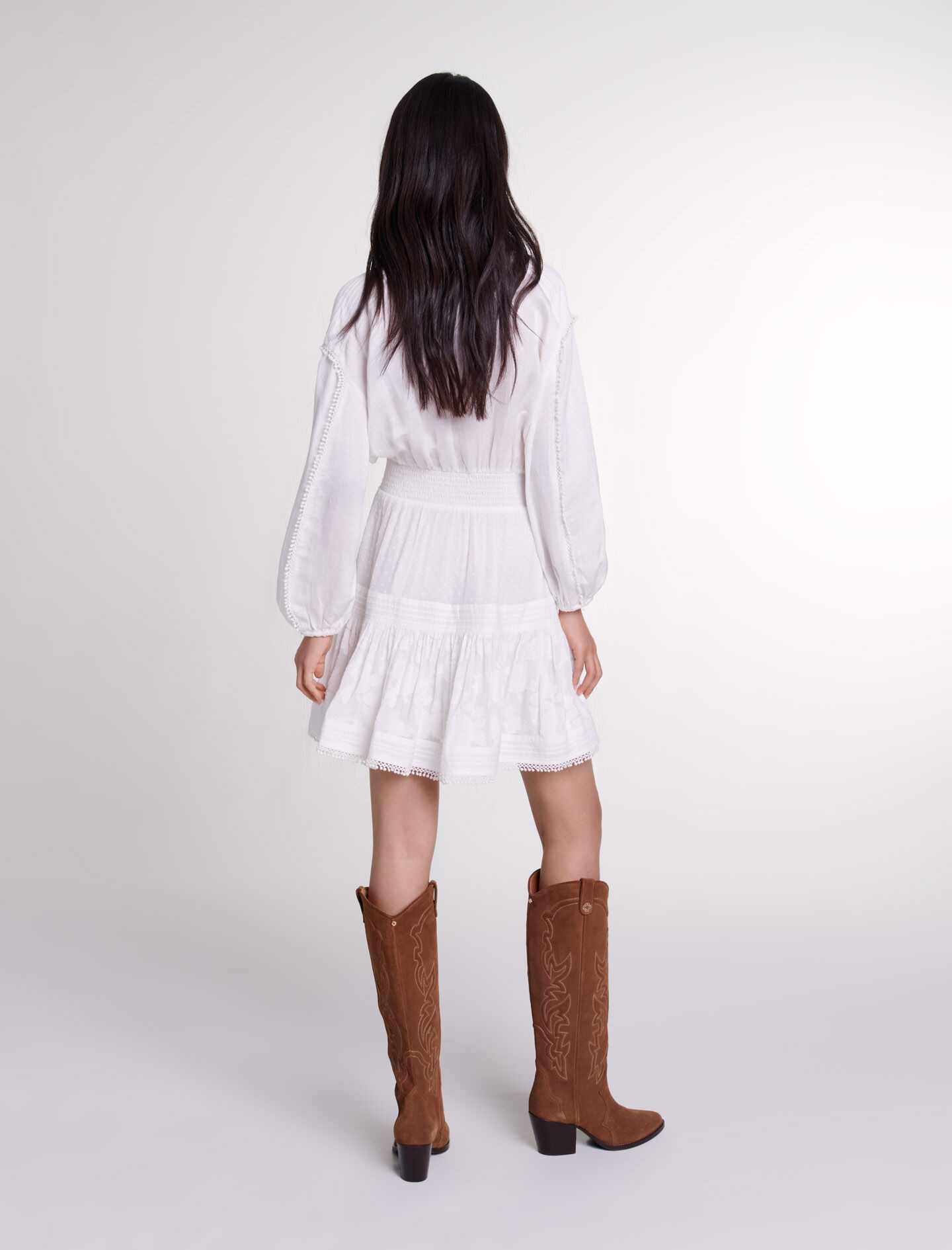 Short cotton patchwork dress - 4