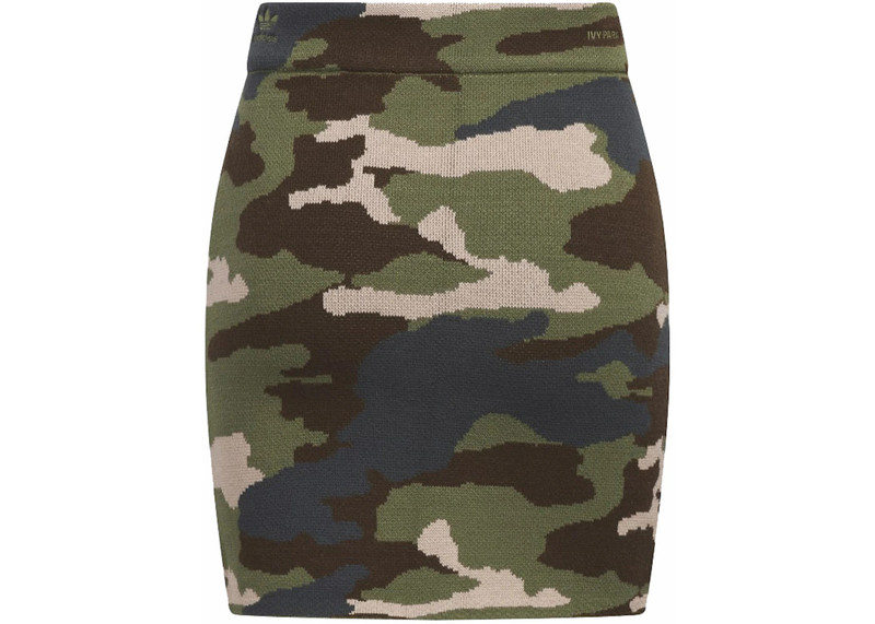 adidas adidas Ivy Park Ribbed Skirt AOP Camo outlook