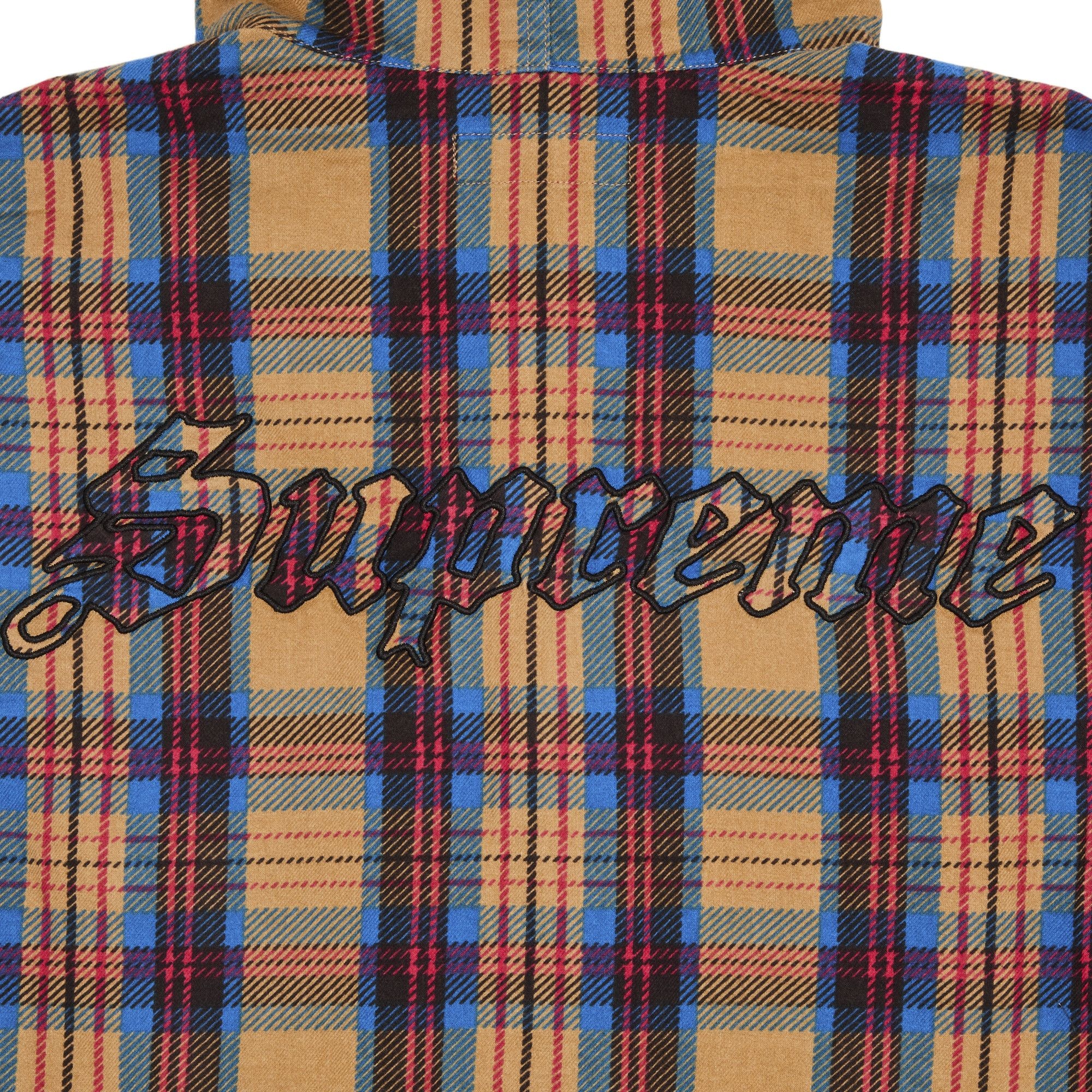 Supreme Printed Hooded Flannel Shirt 'Tan' - 3