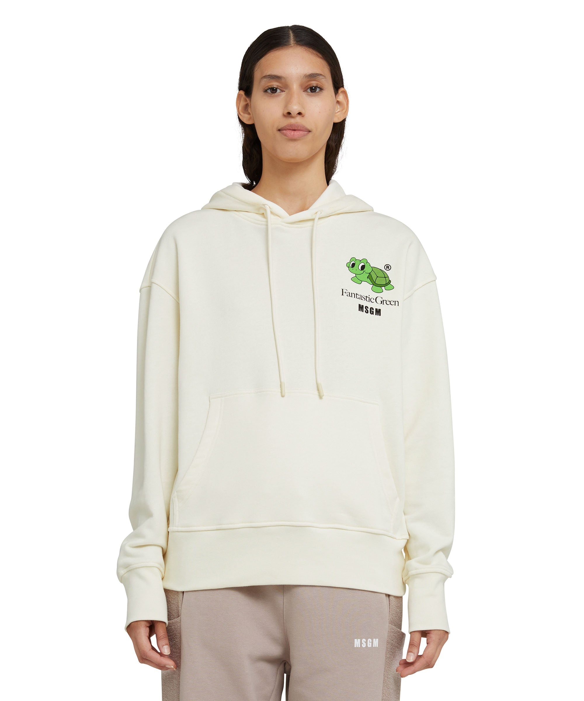 Organic cotton hooded sweatshirt from the MSGM Fantastic Green Capsule - 1