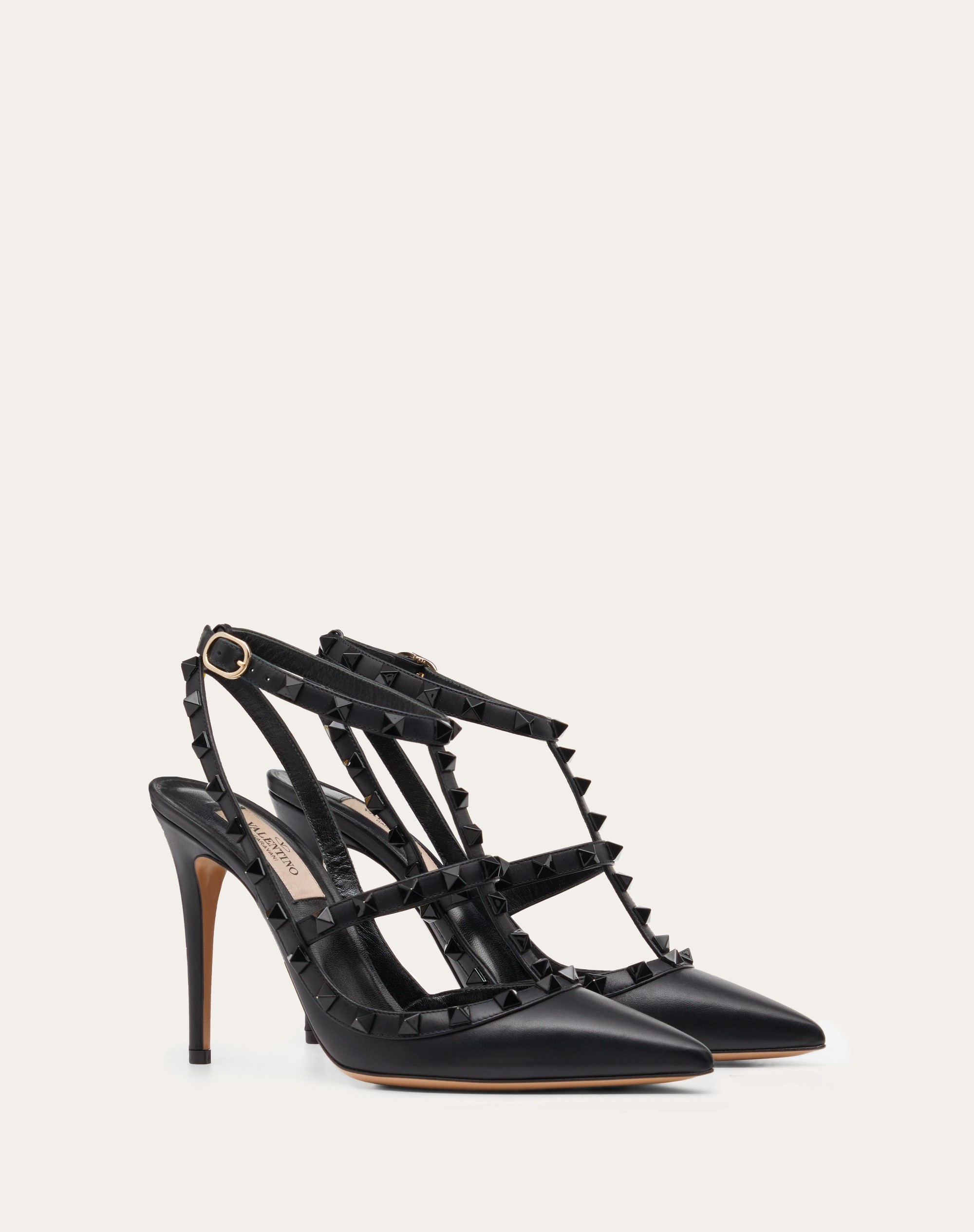 ROCKSTUD ANKLE STRAP PUMP WITH TONAL STUDS 100  MM - 2