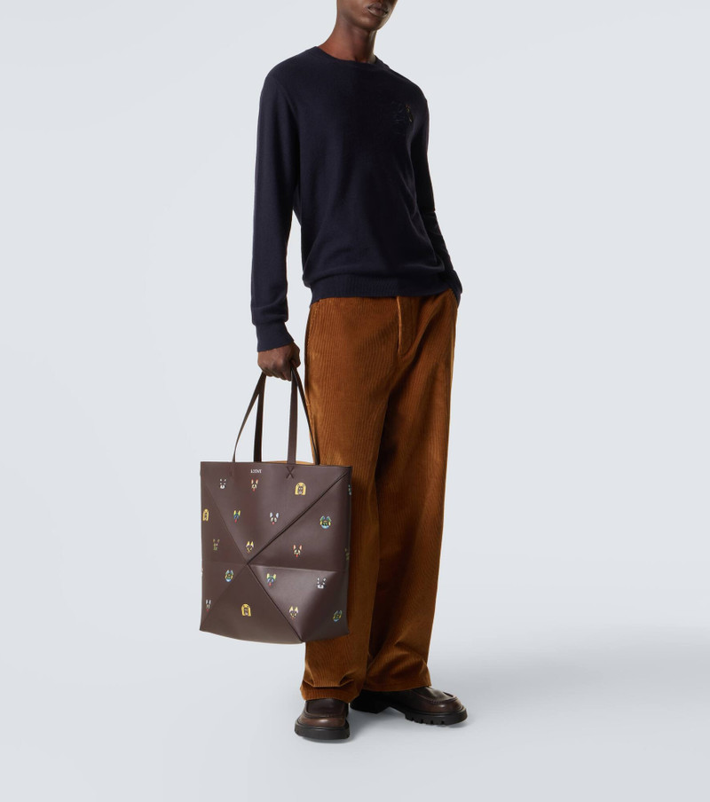 Loewe x Louis Wain Puzzle Fold Cats leather tote bag outlook
