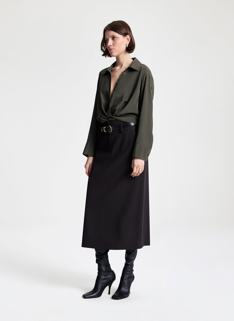 Leo Cropped Silk Shirt 5